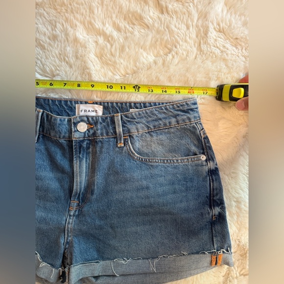 Frame Denim Rolled Hem Jean Shorts - Dark Blue - Picture 4 of 10